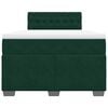 vidaXL Box spring postelja z vzmetnico temno zelena 120x200 cm žamet
