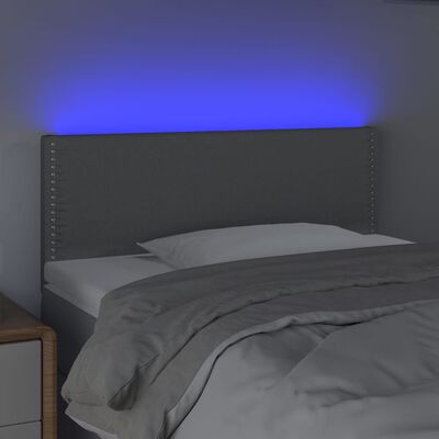 vidaXL LED posteljno vzglavje svetlo sivo 100x5x78/88 cm blago