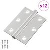 vidaXL Tečaj 12 pcs srebrna 50 x 38 x 1,3 mm Jeklo