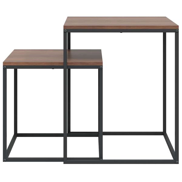 vidaXL Klubska mizica 2 kosa inženirski les in kovina