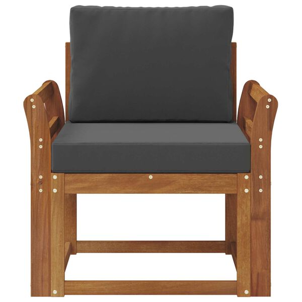 vidaXL Zunanji kavč Masivno akacijevo les in poliester Naravna