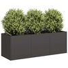 vidaXL Cvetlični lonec črne barve 120x40x40 cm hladno valjano jeklo