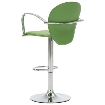vidaXL Barski stolček z naslonjalom za roke zeleno umetno usnje