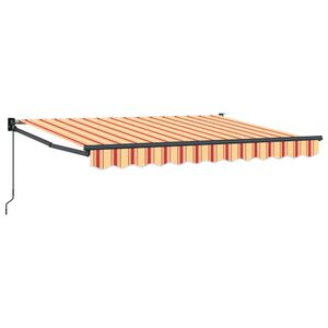 vidaXL Vlečna tenda Rumena, Oranžna in Bela 3 x 2 m