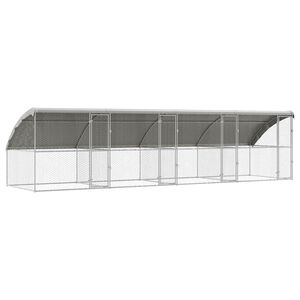 vidaXL Pasja lopa 4 pcs srebrna 8 x 2 x 2 m Pocinkano jeklo