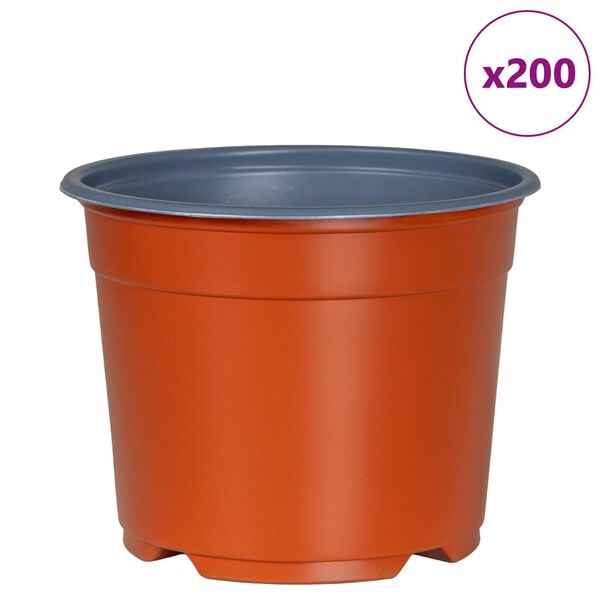 vidaXL Cvečni lonec 200 pcs Terakota &Oslash; 15 x 12.5 cm Plastika