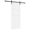 vidaXL Drsna vrata 83 x 202 cm Trdna borovina Bela in črna