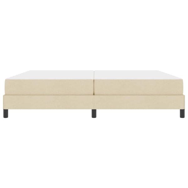 vidaXL Postelja z vzmetnico z vzmetnico krema 200 x 200 cm blago