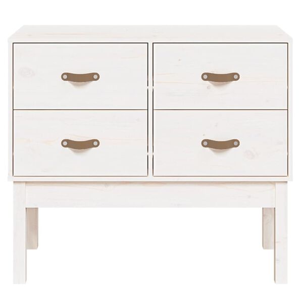 vidaXL Konzolna omarica bela 90x40x78 cm trdna borovina