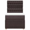 vidaXL Box spring postelja z vzmetnico temno rjava 90x200 cm blago