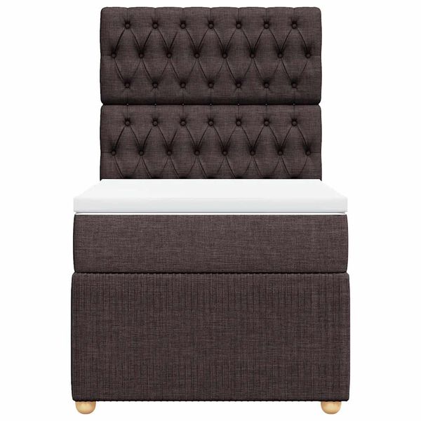 vidaXL Box spring postelja z vzmetnico temno rjava 90x200 cm blago