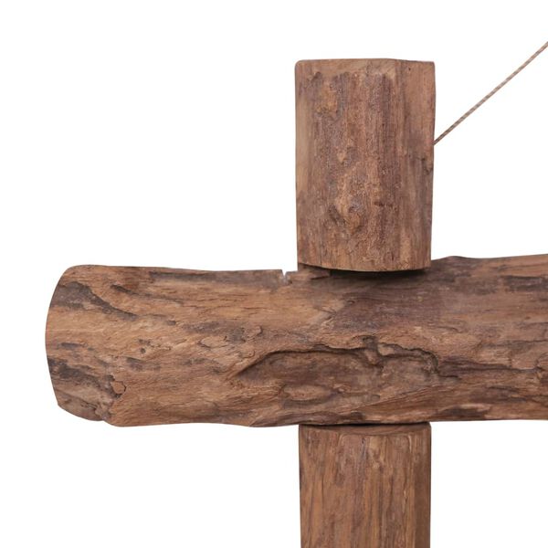 vidaXL Ogledalo iz hlodov naravno 70x70 cm predelana tikovina