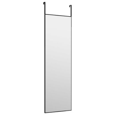 vidaXL Ogledalo za vrata črno 30x100 cm steklo in aluminij