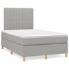 vidaXL Boxspring postelja z vzmetnico svetlo siva 120x190 cm blago