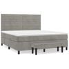 vidaXL Box spring postelja z vzmetnico svetlo siva 160x200 cm žamet