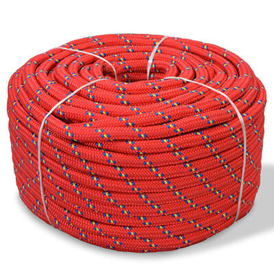 vidaXL Mornarska vrv polipropilen 14 mm 50 m rdeča