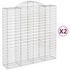 vidaXL Obokane gabion ko&scaron;are 2 kosa 200x50x200/220 cm pocinkano železo
