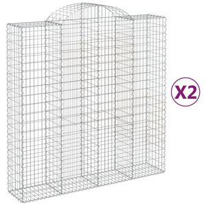 vidaXL Obokane gabion ko&scaron;are 2 kosa 200x50x200/220 cm pocinkano železo