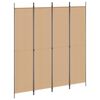 vidaXL 4-panelni pregradnik Bež 200 x 220 cm Blago