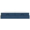 vidaXL Posteljni okvir z vzmetnico z vzmetnico 2 pcs Modra blago