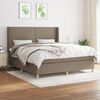 vidaXL Box spring postelja z vzmetnico taupe 180x200 cm blago