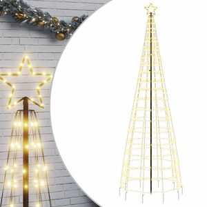 vidaXL LED božično drevo z bodicami 570 LED toplo bela 300 cm