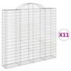 vidaXL Obokane gabion ko&scaron;are 11 kosa 200x30x180/200cm pocinkano železo
