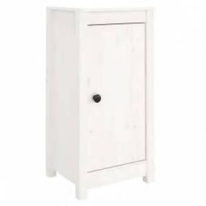 vidaXL Komoda bela 39x35x80 cm trdna borovina