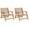 vidaXL Vrtno pohi&scaron;tvo 2 pcs Bež 67 x 78 x 73 cm Masiven les akacije