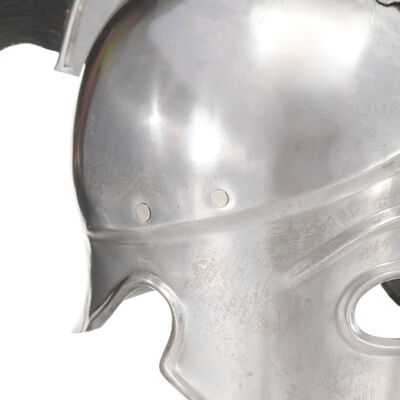 vidaXL Grška bojevniška čelada starinska kopija LARP srebrno jeklo