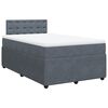 vidaXL Box spring postelja z vzmetnico temno siva 120x200 cm žamet