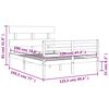 vidaXL Posteljni okvir z vzglavjem bel trden les