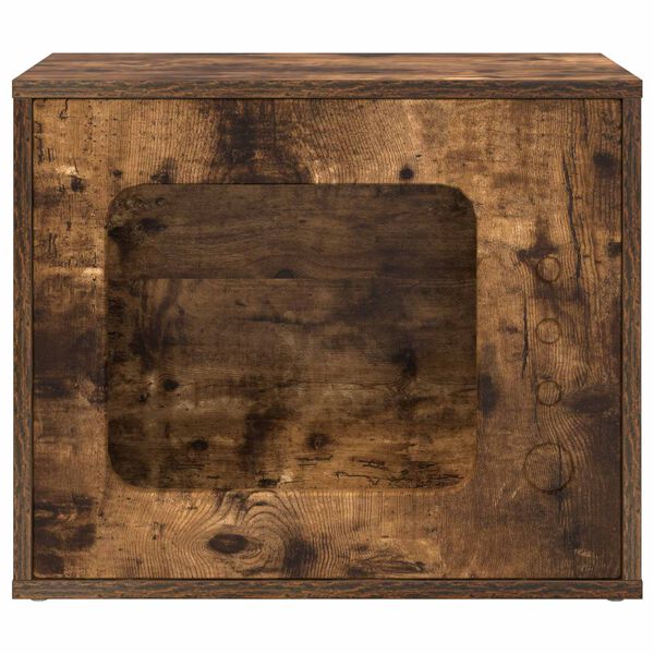 vidaXL Mačja hi&scaron;a Dimljeni oreh 51 x 30 x 42,5 cm Konstruiran les