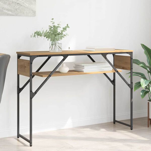 vidaXL Konzolnamizica Umetni hrast 105x30x75cm Konstruiran les