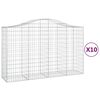 vidaXL Obokana gabionska ko&scaron;ara 10 kos 200x50x120/140cm cinkano železo