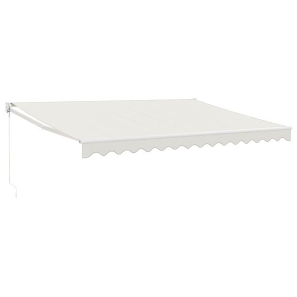 vidaXL Zložljiva tenda krem 4,5x3 m blago in aluminij