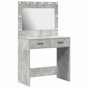 vidaXL Toaletna mizica Betonsko siva 78,5 x 41 x 135 cm Inženirski les