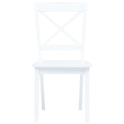 vidaXL Jedilni stoli 6 kosov beli trdni kavčukovec