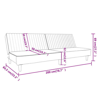 vidaXL Kavč dvosed z ležiščem in stolčkom moder žamet