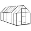 vidaXL Rastlinjak z okvirjem antracit 445x169x195 cm aluminij