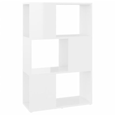 vidaXL Knjižna omara za razdelitev prostora sijaj bela 60x24x94 cm