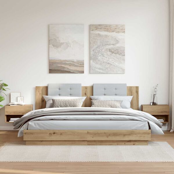 vidaXL Stenska nočna omarica 2 kosa artisan hrast