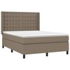 vidaXL Box spring postelja z vzmetnico LED taupe 140x200 cm blago