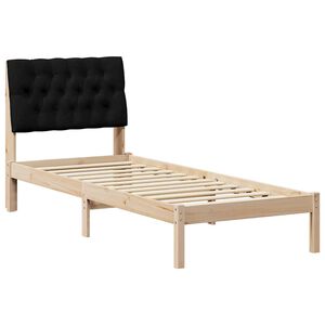 vidaXL Posteljni okvir z oblazinjenim vzglavjem Rjava 75 x 190 cm