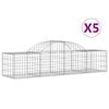 vidaXL Obokane gabion ko&scaron;are 5 kosov 200x50x40/60 cm pocinkano železo