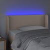 vidaXL LED posteljno vzglavje kapučino 83x16x78/88 cm umetno usnje