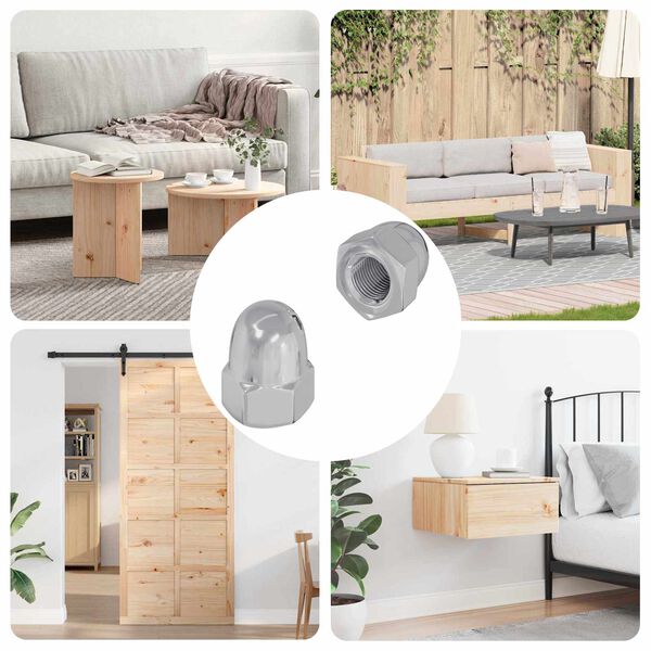 vidaXL Žirek 2 pcs srebrna M6 x 10 mm elezo