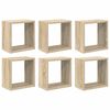 vidaXL Stenske police kockaste 6 kosov sonoma hrast 26x15x26 cm