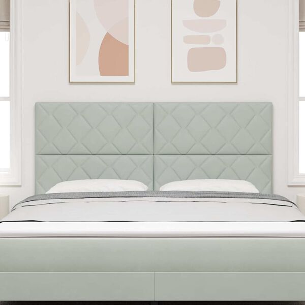 vidaXL Vzglavje z vzglavjem Svetlo siva 180 cm Žamet