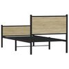 vidaXL Kovinski posteljni okvir brez vzmetnice sonoma hrast 107x203 cm